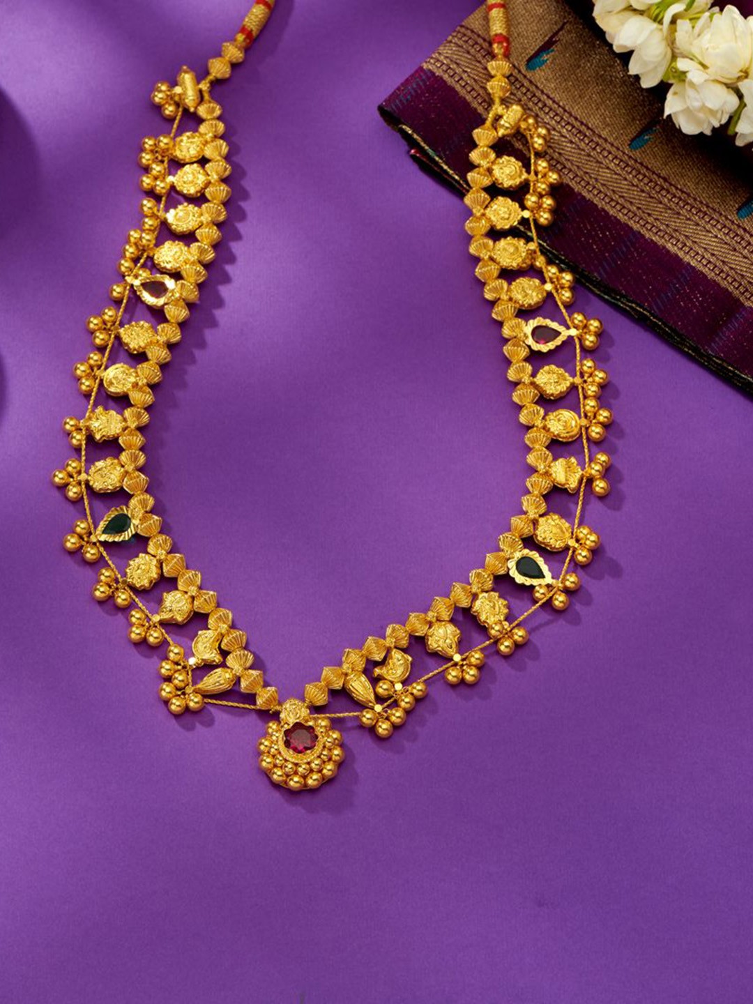 

P N GADGIL JEWELLERS Unisex Kolhapuri Saaj Gold 22 Kt Long Necklace 29.61 gm, Yellow