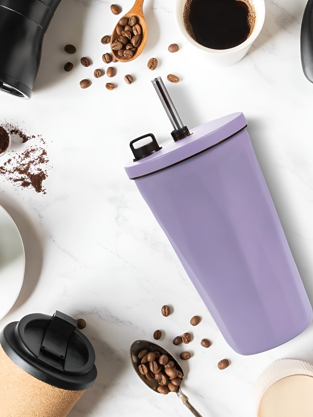 

HomeCloud Purple and Silver-Toned Stainless Steel Single Wall Vacuum Water Bottle 600 ml