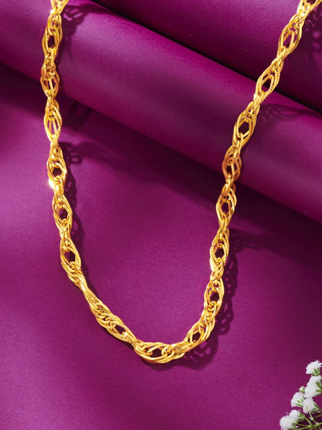 

P N GADGIL JEWELLERS Unisex Solaria Link 22 Kt Gold Chain