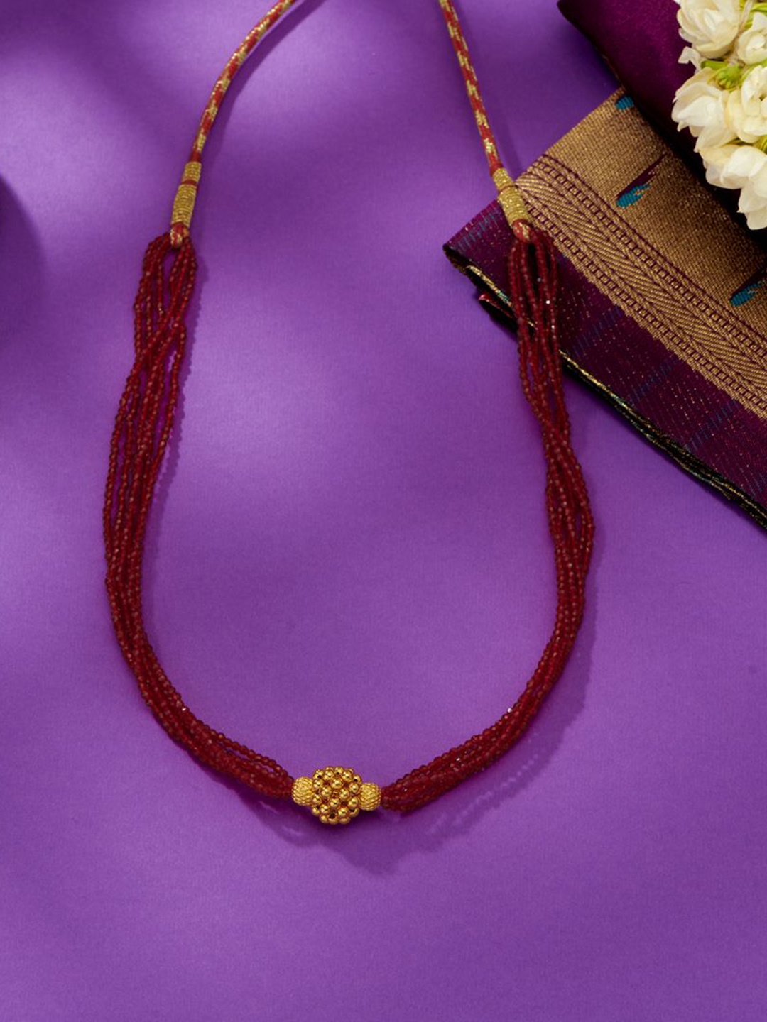 

P N GADGIL JEWELLERS Kolhapuri Gold Choker For Women, Yellow