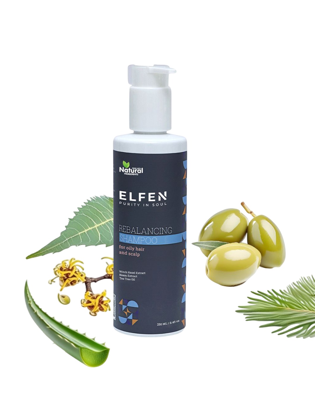 

ELFEN Rebalancing Shampoo For Oily Hair & Scalp With Witch Hazel Extract - 250 ml, White