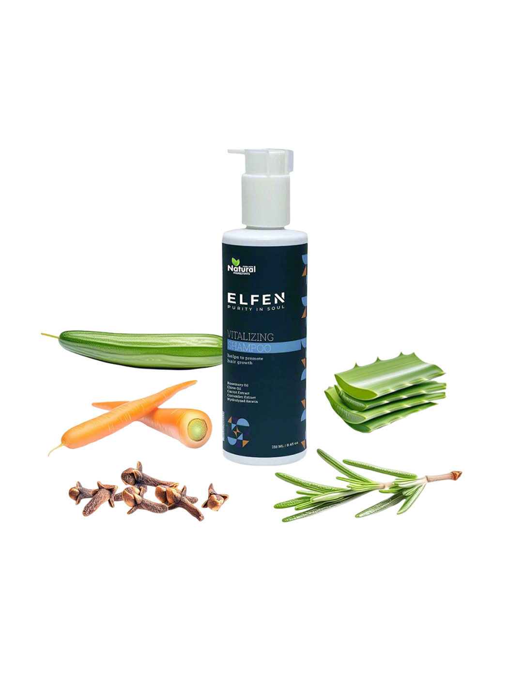 

ELFEN Vitalizing Shampoo With Rosemary Oil & Keratin - 250 ml, White