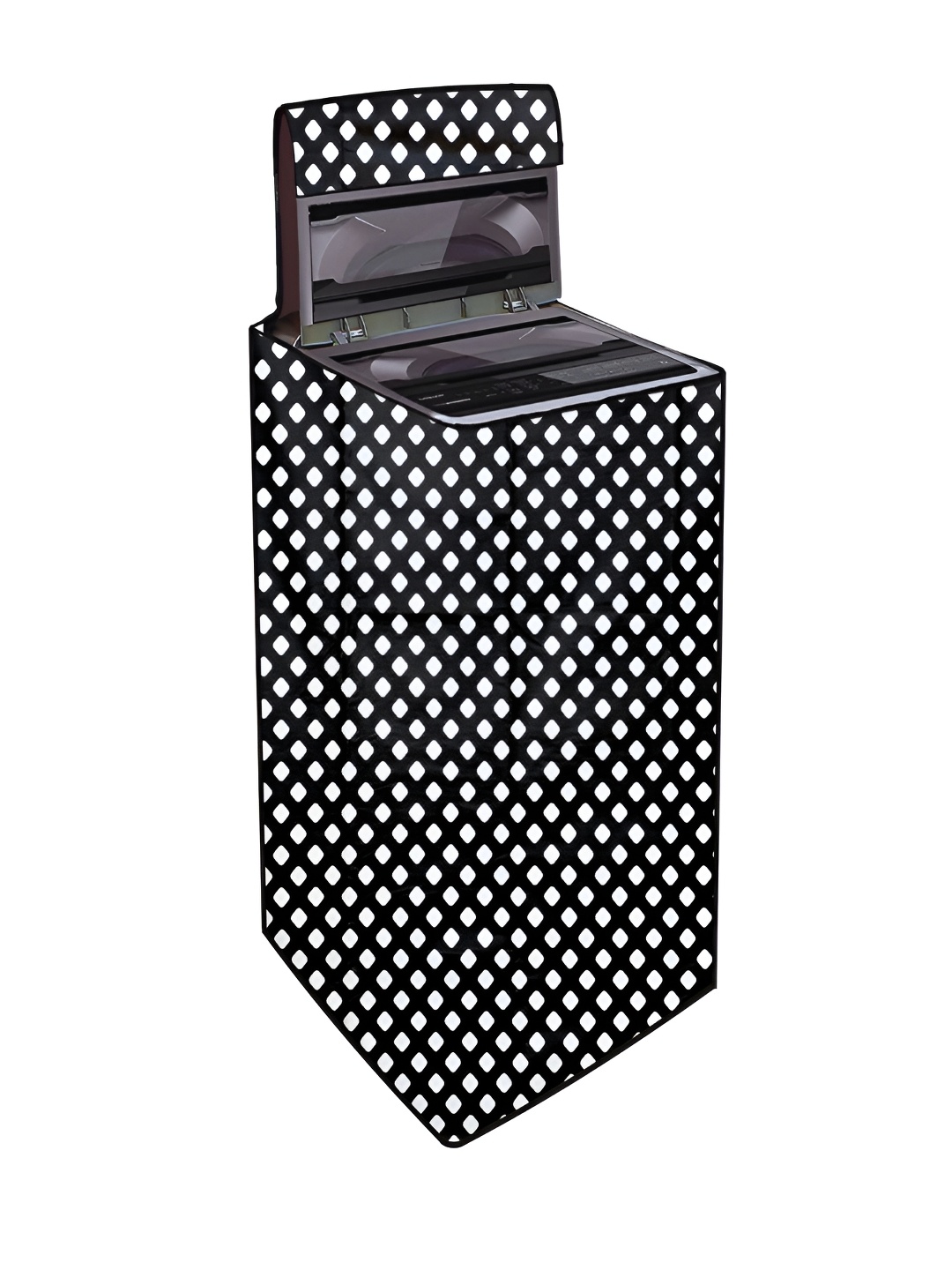 

NITASHA Black & White Printed Top Loading Washing Machine Cover