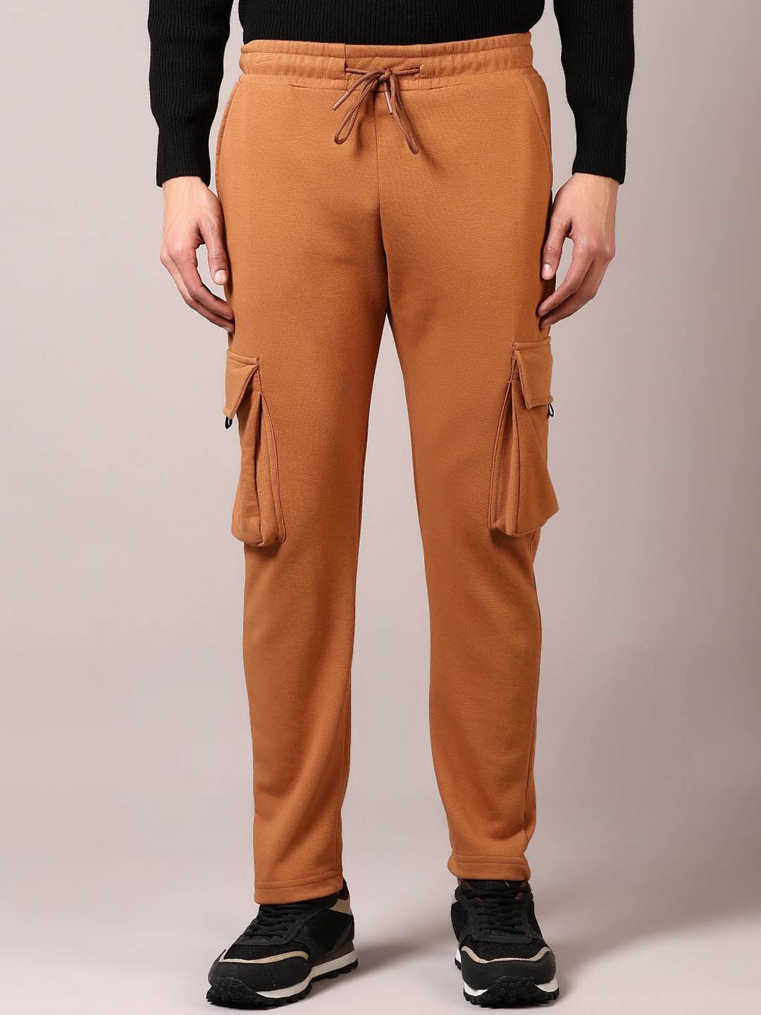 

V-Mart Men Mid Rise Cotton Cargo Track Pant, Brown