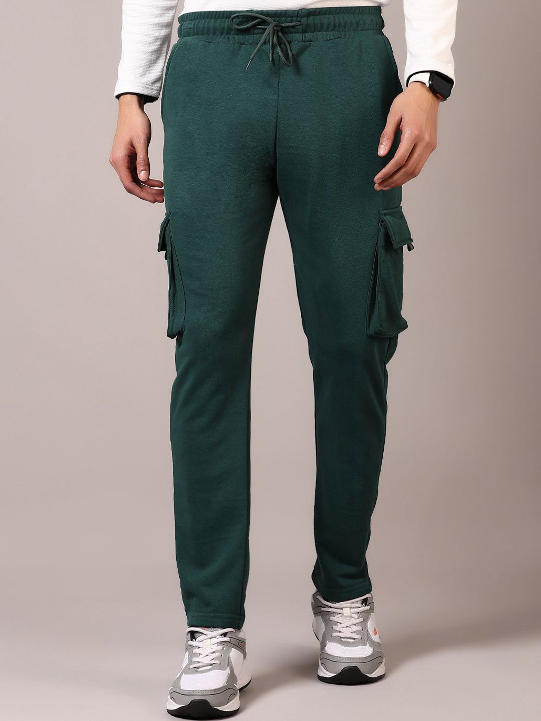 

V-Mart Men Regular Fit Cotton Track Pant, Green