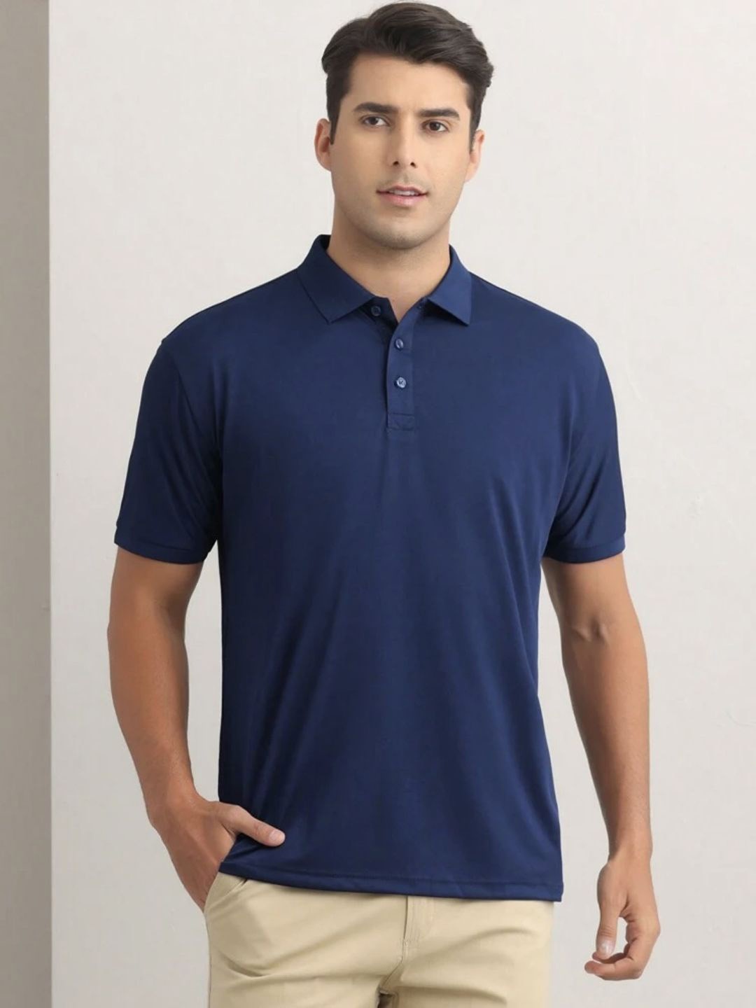

StyleCast Men Polo Collar Solid T-shirt, Blue