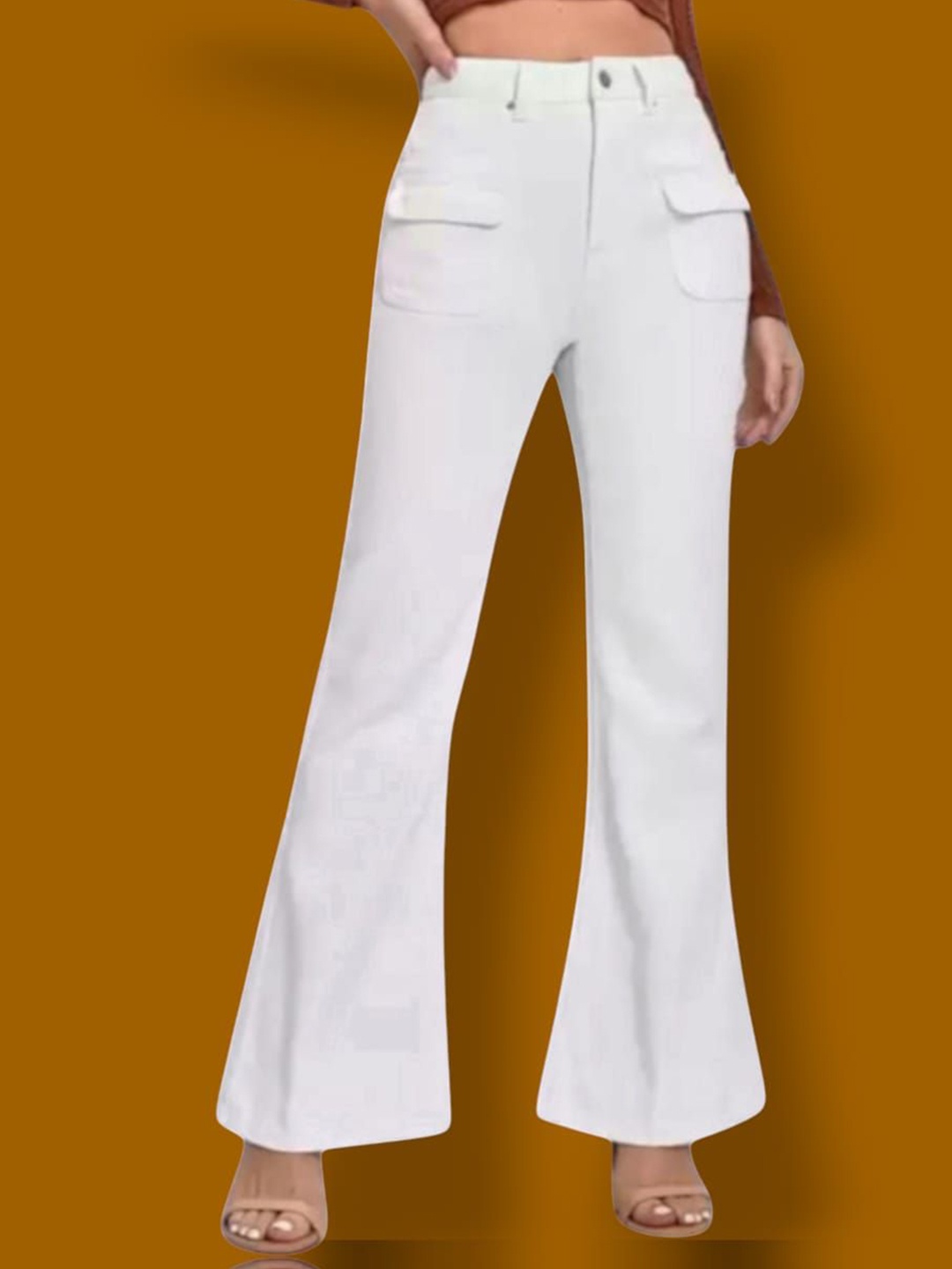 

Perfect Outlet Women Bootcut High-Rise Stretchable Jeans, White