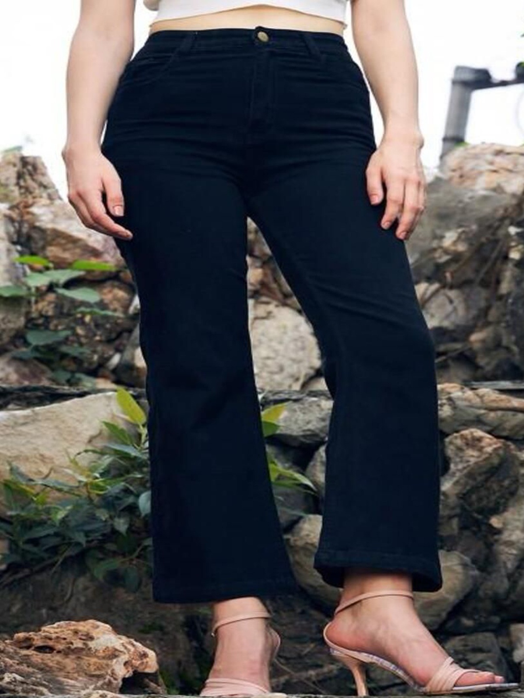 

Perfect Outlet Women Bootcut High-Rise Stretchable Jeans, Black