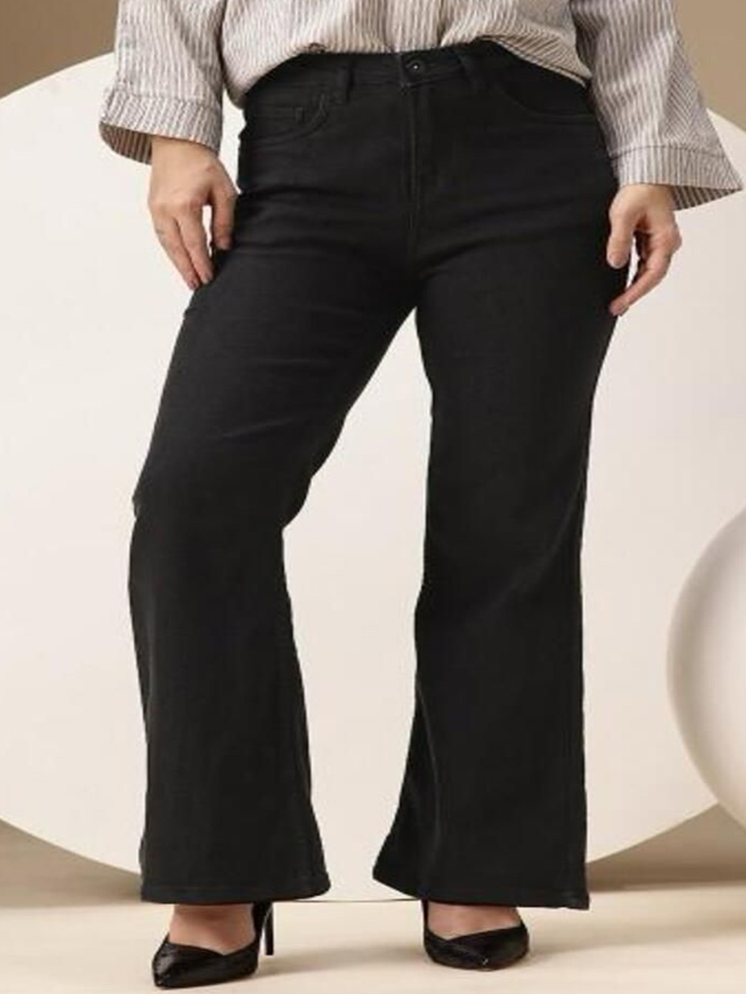 

Perfect Outlet Women Bootcut High-Rise Stretchable Jeans, Black