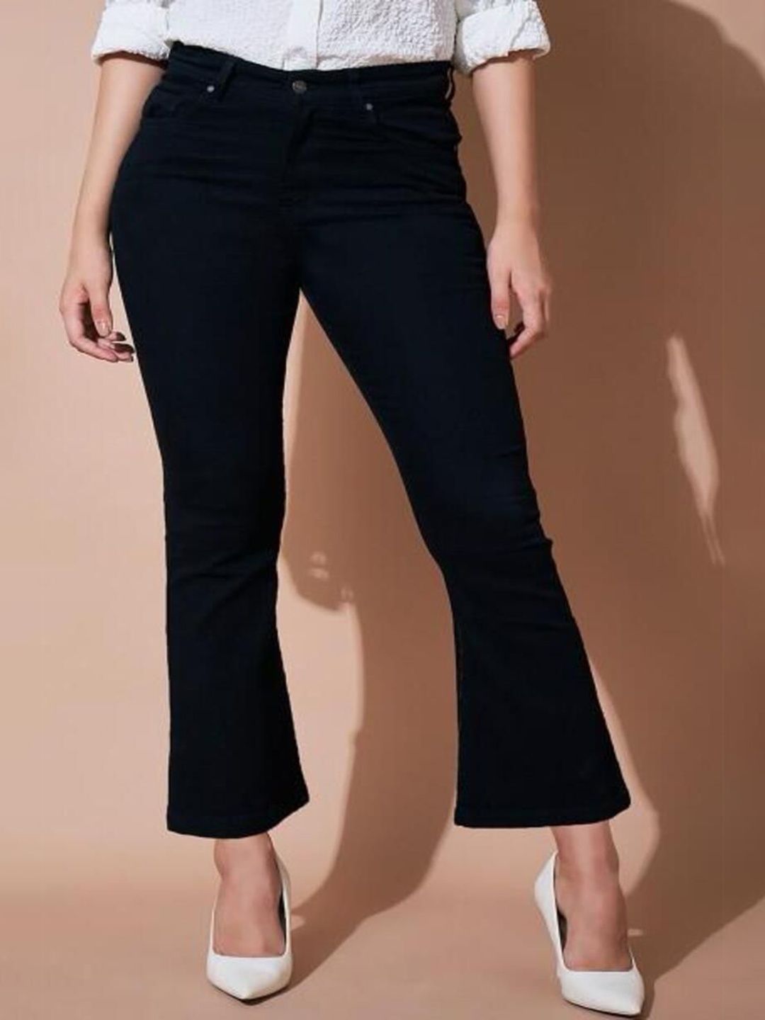 

Perfect Outlet Women Bootcut High-Rise Stretchable Jeans, Black