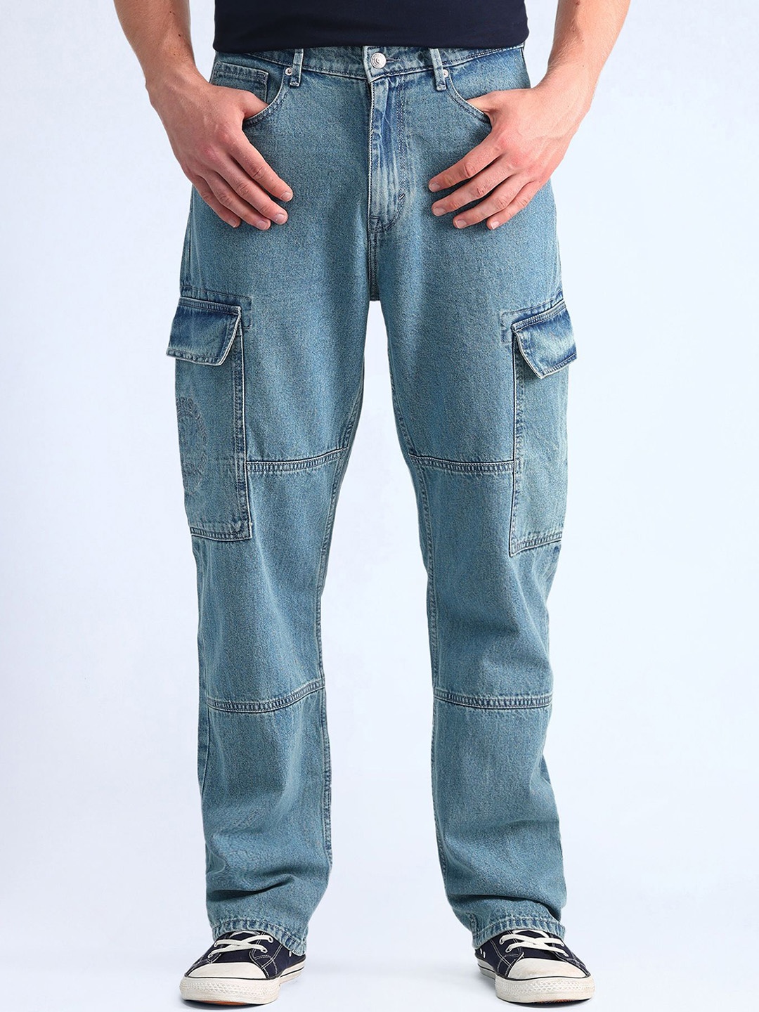 

Flying Machine Men Relaxed Fit Heavy Fade Jeans, Blue