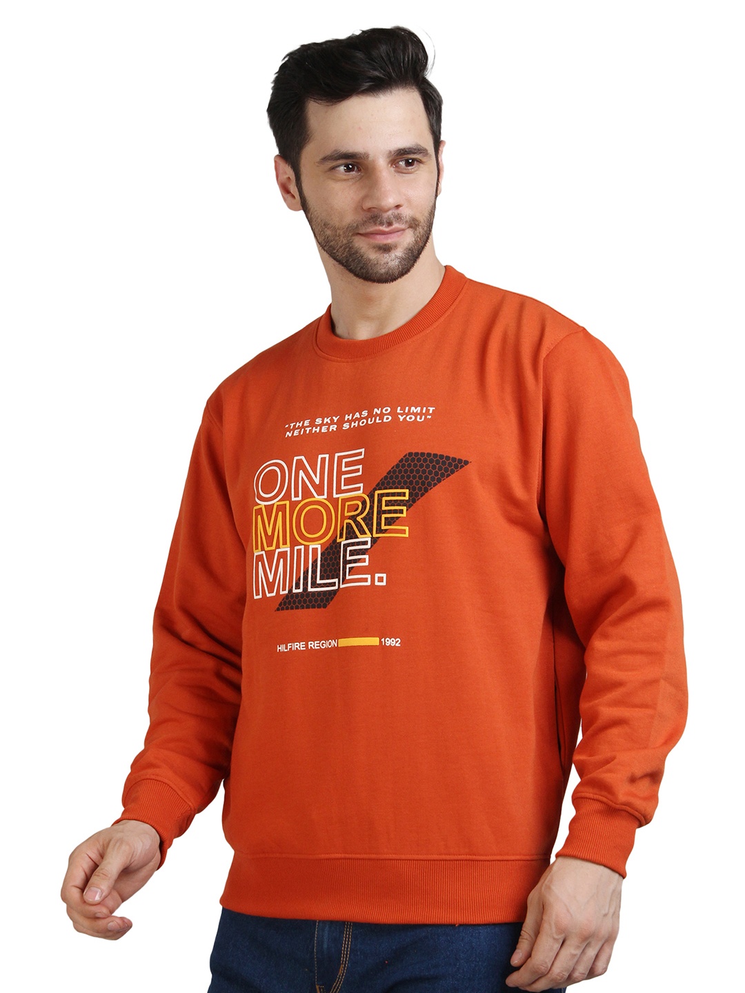 

HILFIRE REGION Men Printed Sweatshirt, Orange