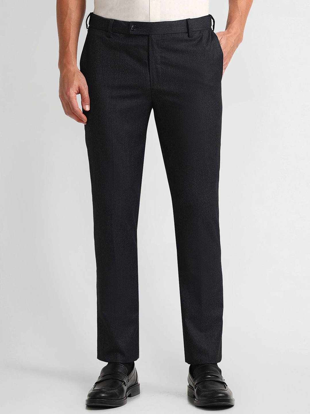 

Arrow Men Tapered Fit Trousers, Black