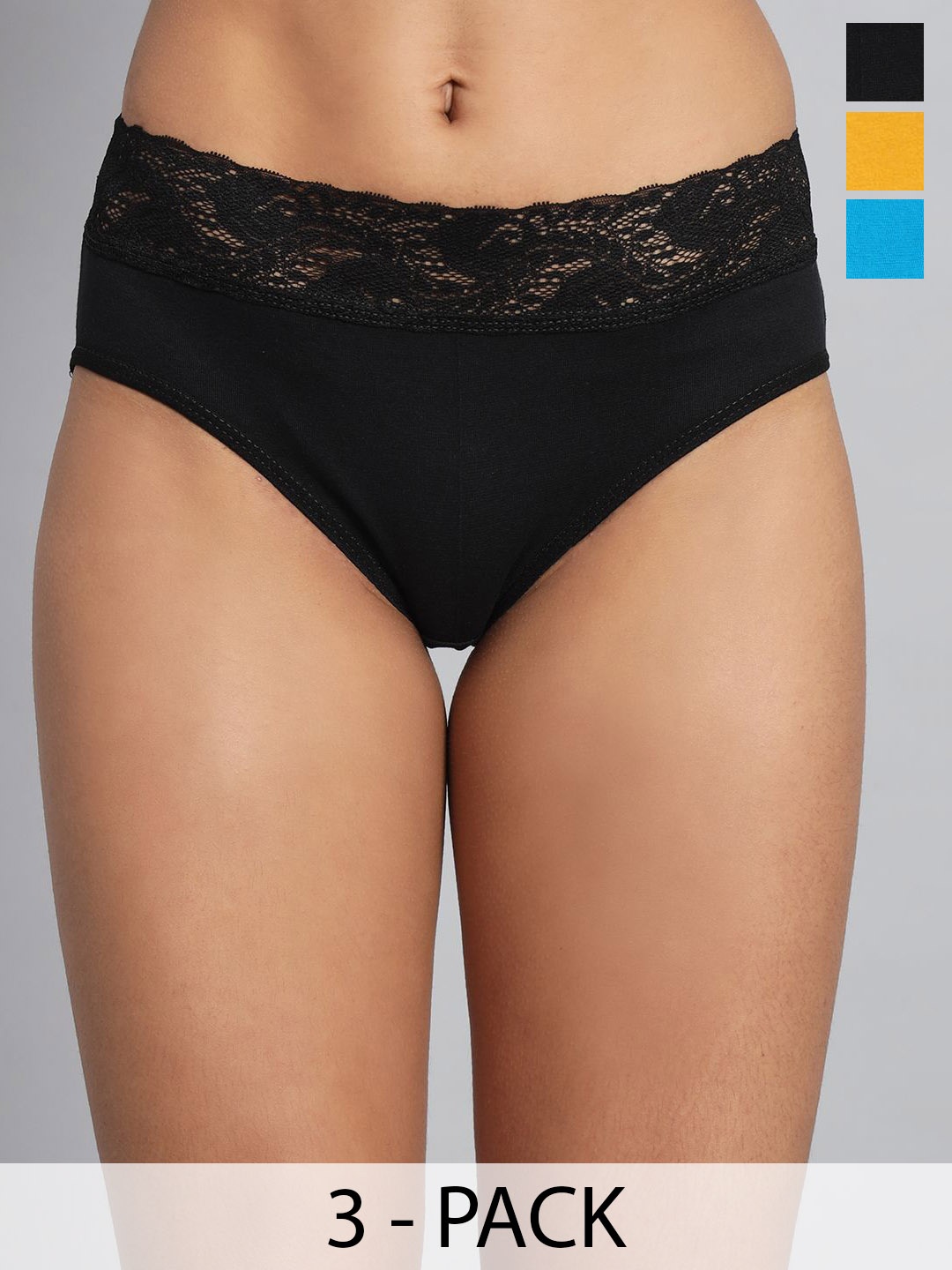 

FabLina Pack Of 3 Hipster Briefs Plan NetP3, Blue