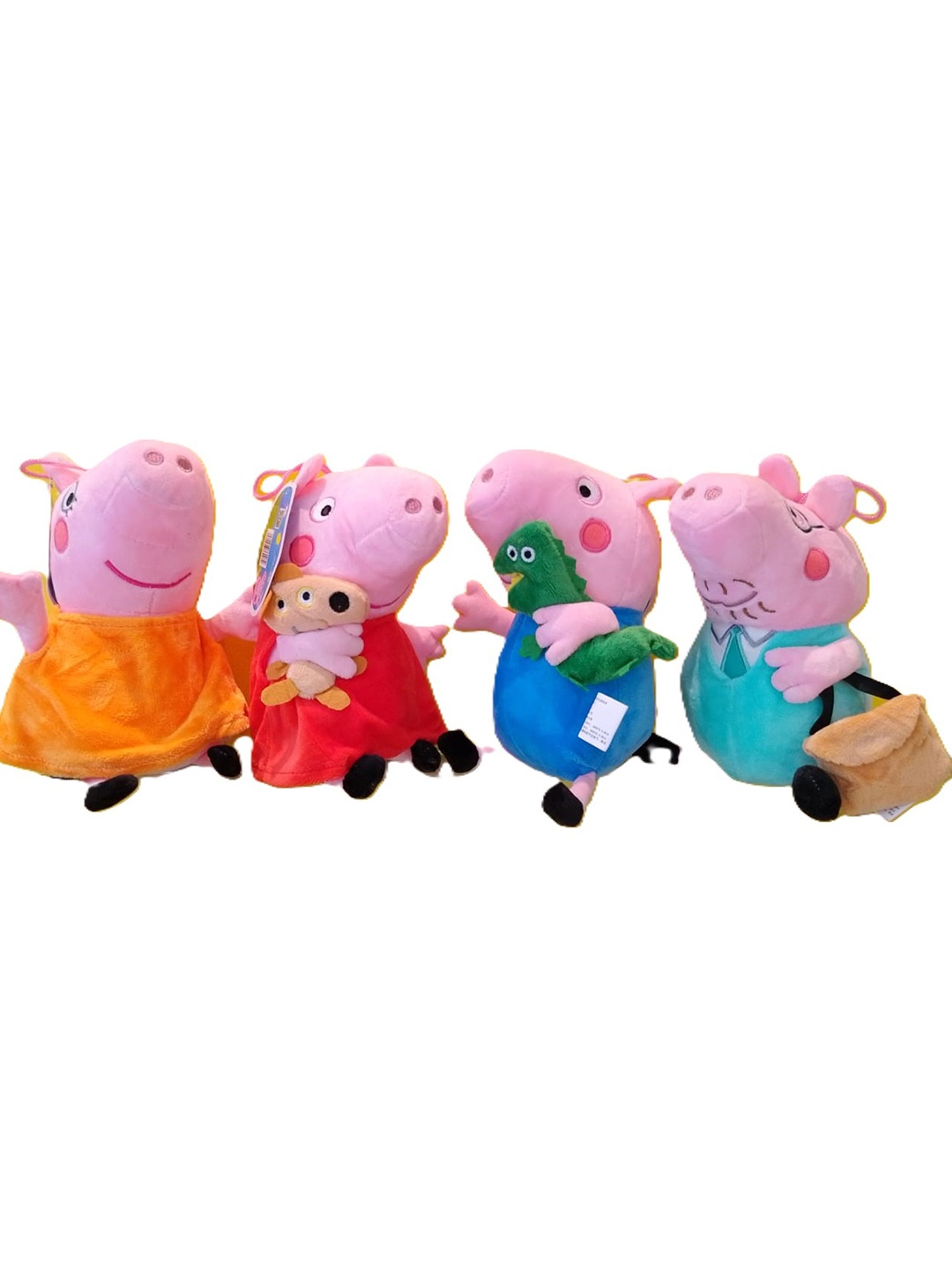 

VHE VERA CREATION Set of 4 Peppa Pig Family Soft Toy, Pink