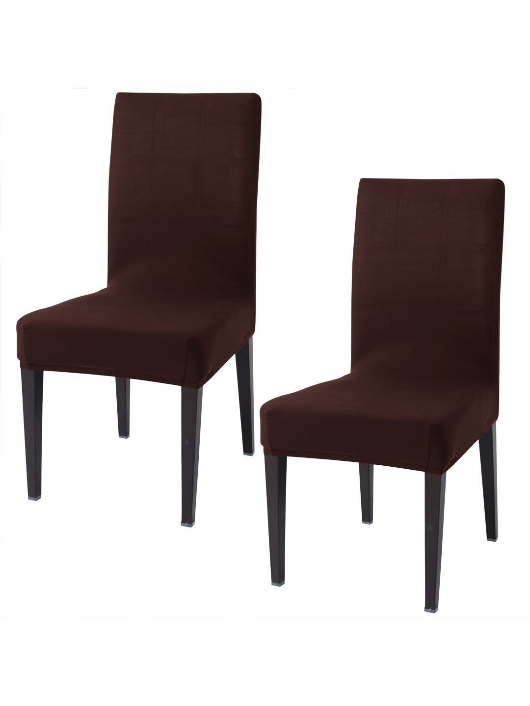 

HOKIPO Brown Set Of 2 Stretchable Dining Chair Washable Slip Covers