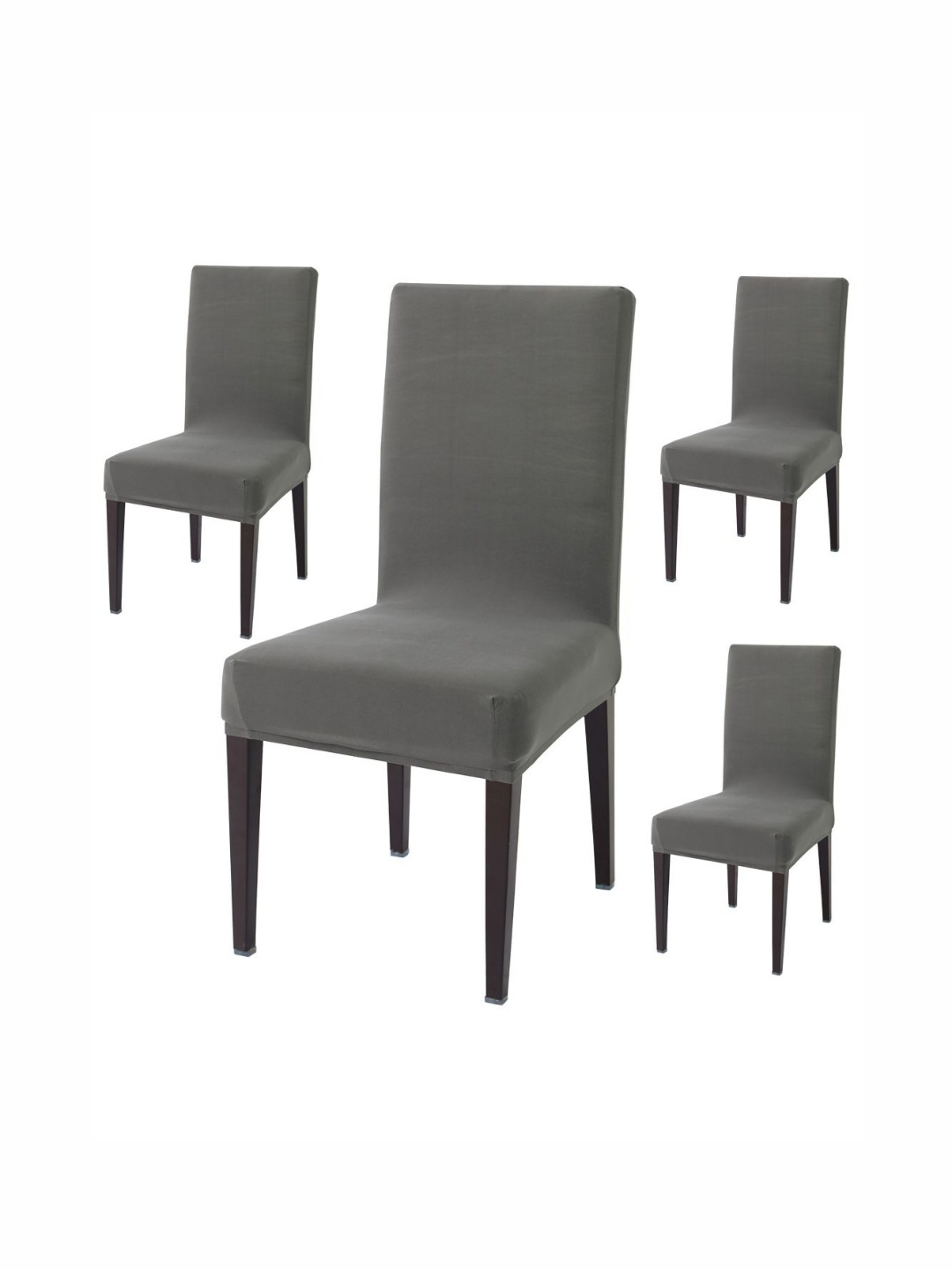 

HOKIPO Grey Set Of 4 Stretchable Dining Chair Elastic Slip Covers