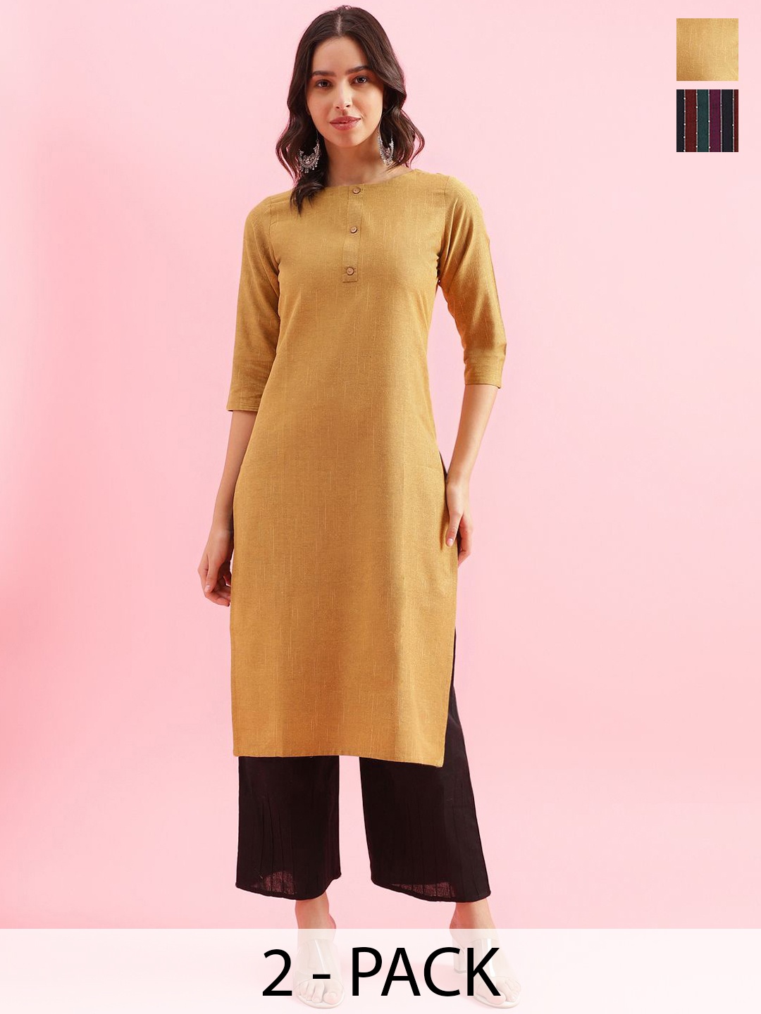 

KALINI Women Kurta, Mustard