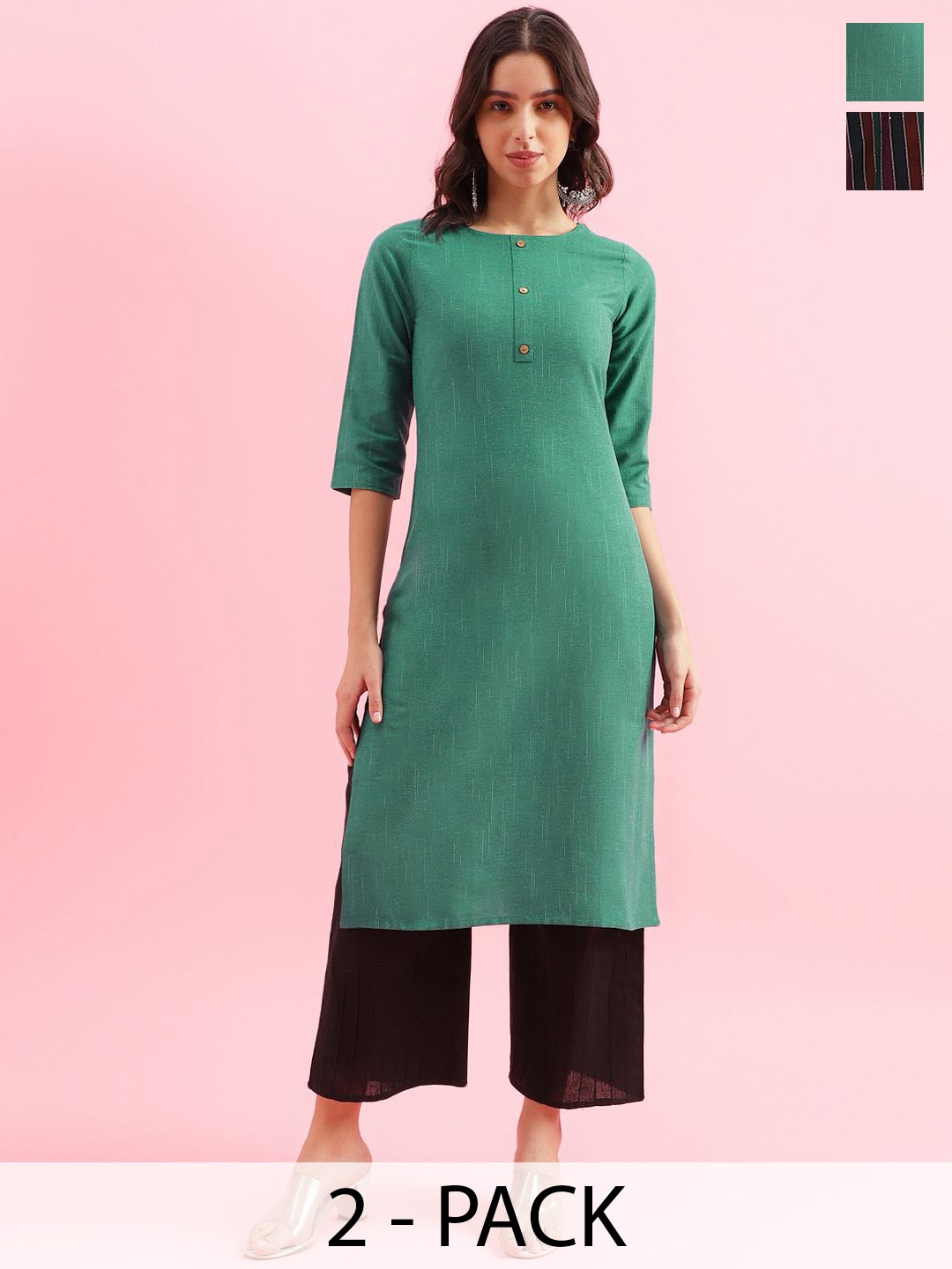 

KALINI Women Kurta, Green