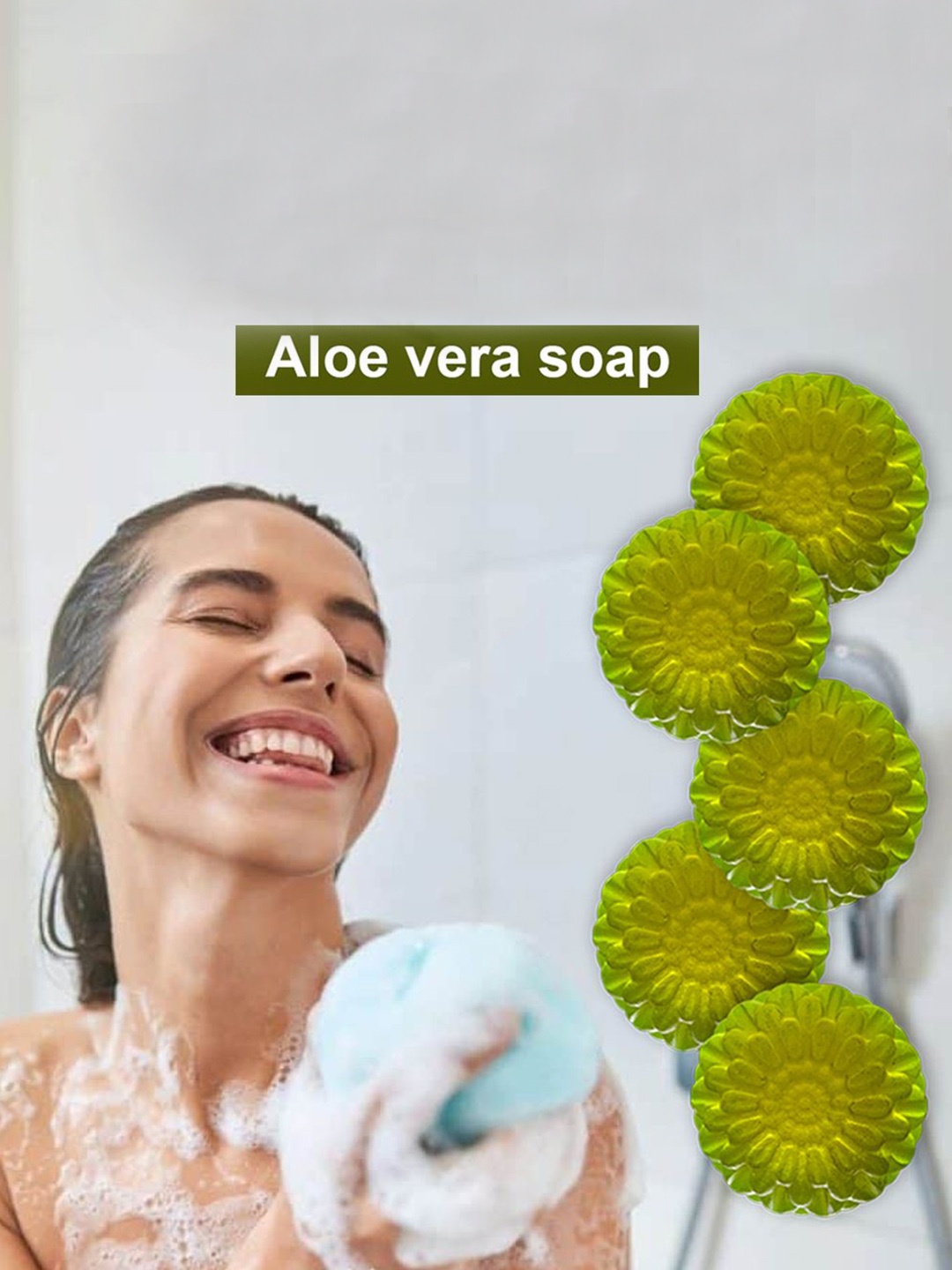 

GROOVY Set Of 5 Aloe Vera Renewed Bathing Bar - 100 g Each, Green