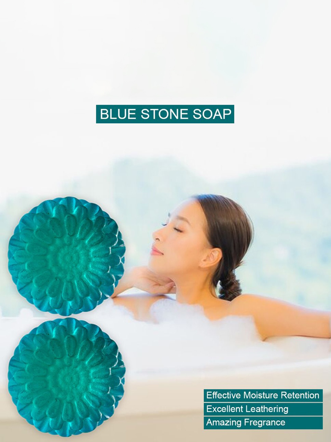 

GROOVY Set Of 2 Blue Stone Soaps - 100 g Each
