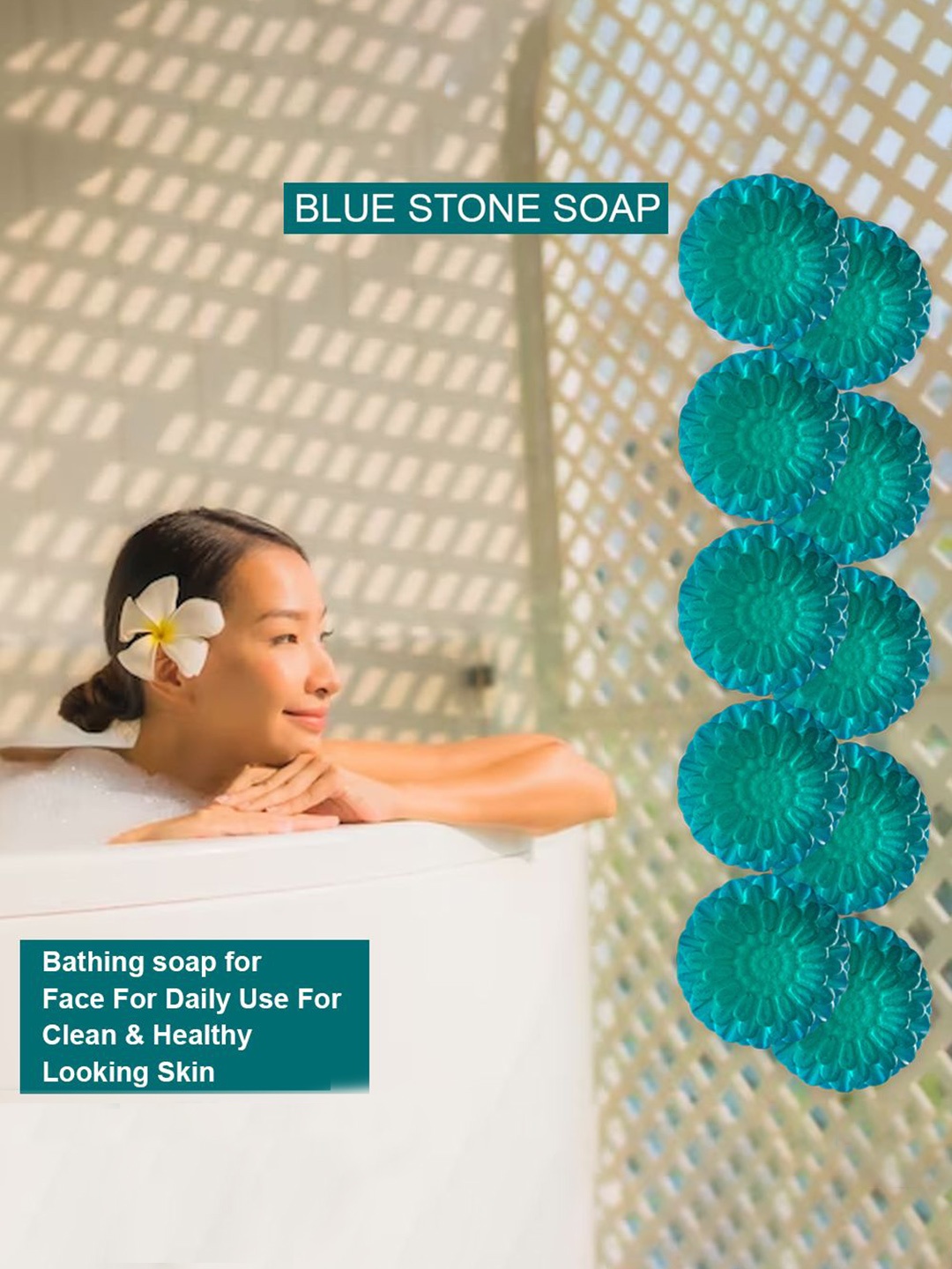 

GROOVY Set Of 10 Deep Cleansing Blue Stone Bathing Soap - 100 g Each