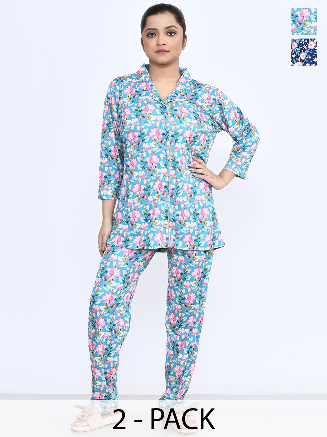 

RAPL Women Printed Night suit, Blue