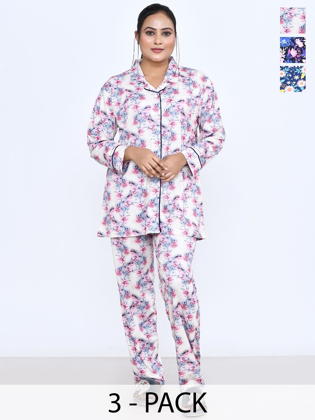 

RAPL Women Printed Night suit, Blue