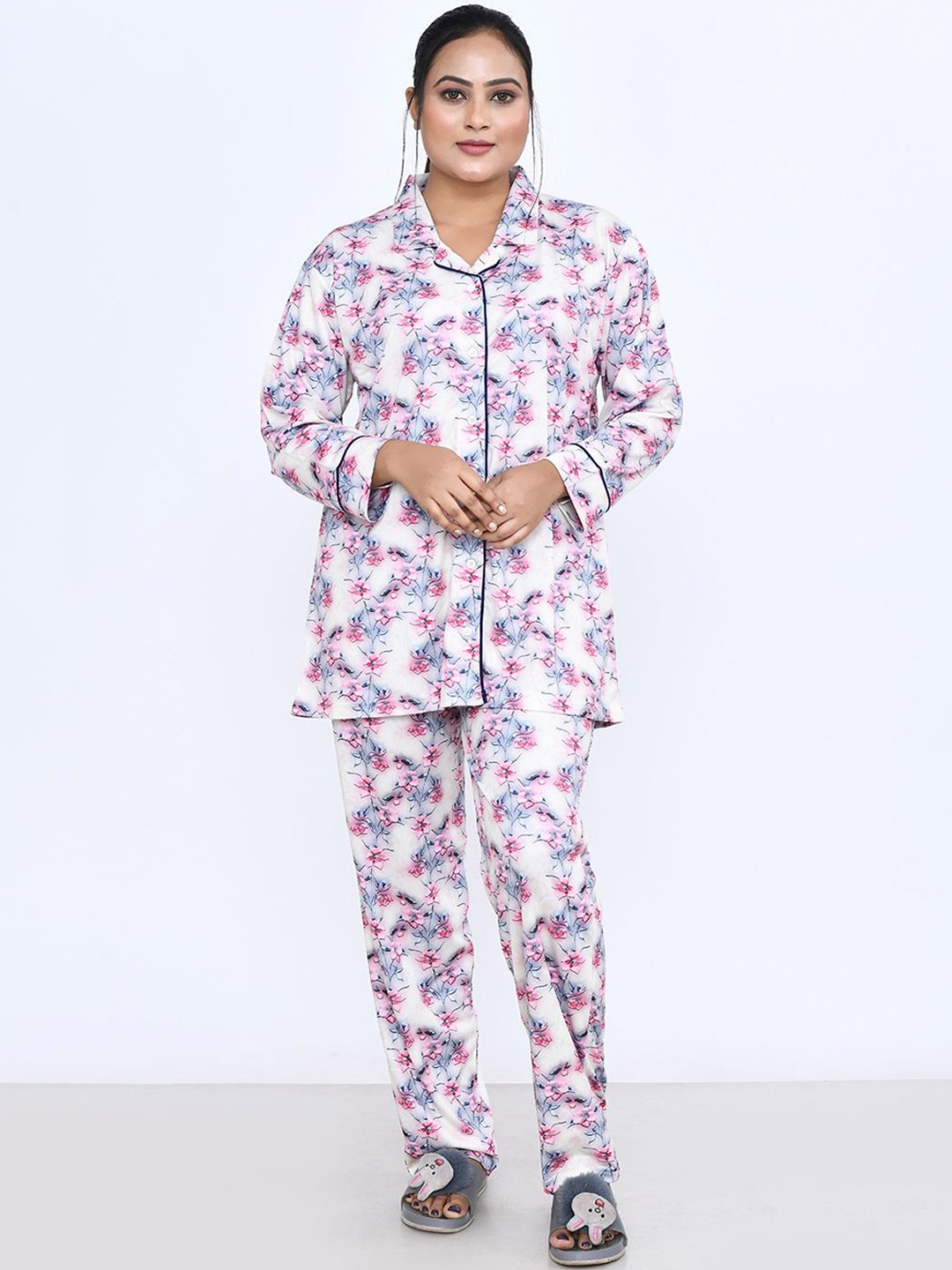 

RAPL Women Printed Night suit, Pink