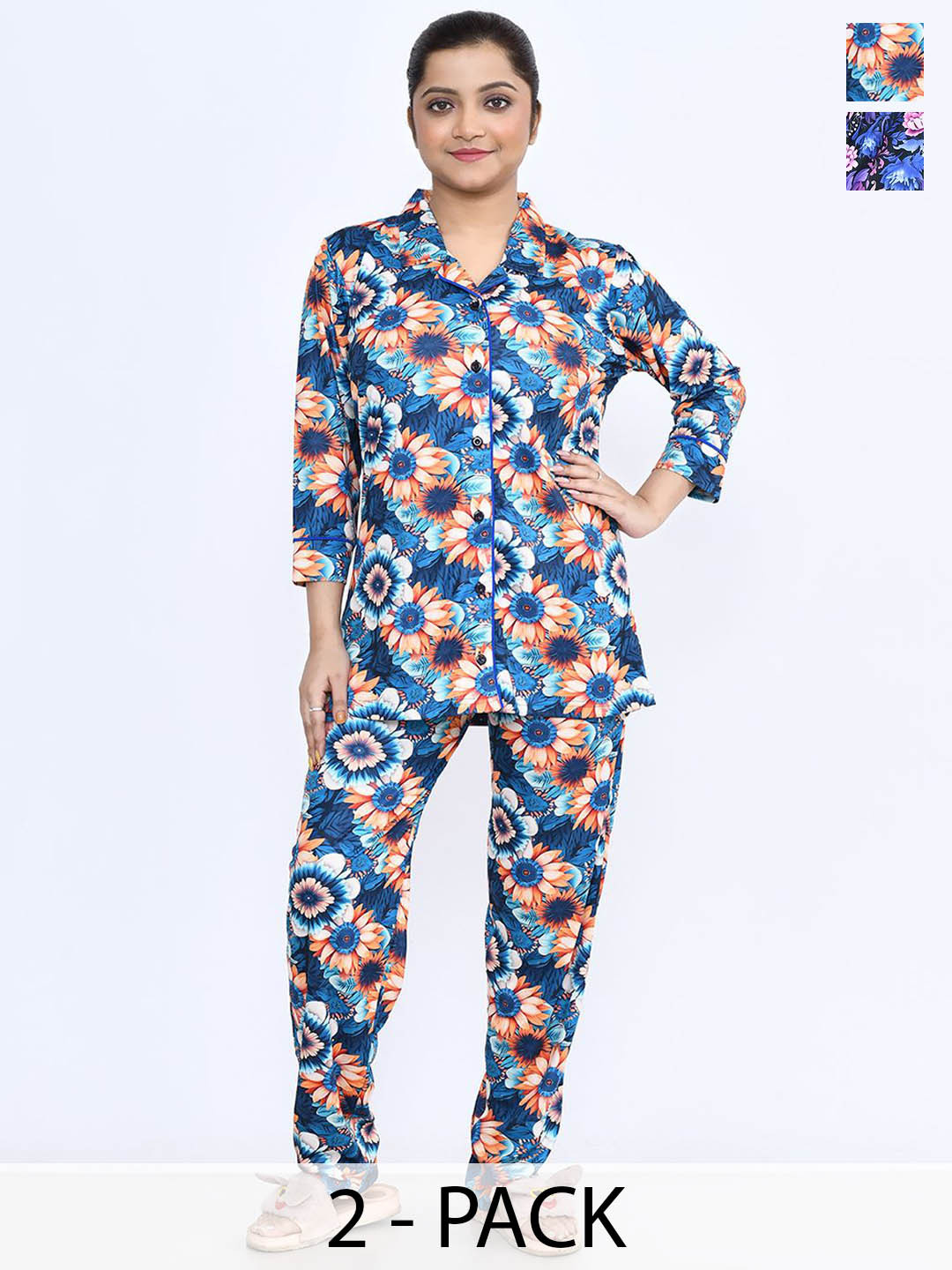 

RAPL Women Printed Night suit, Blue