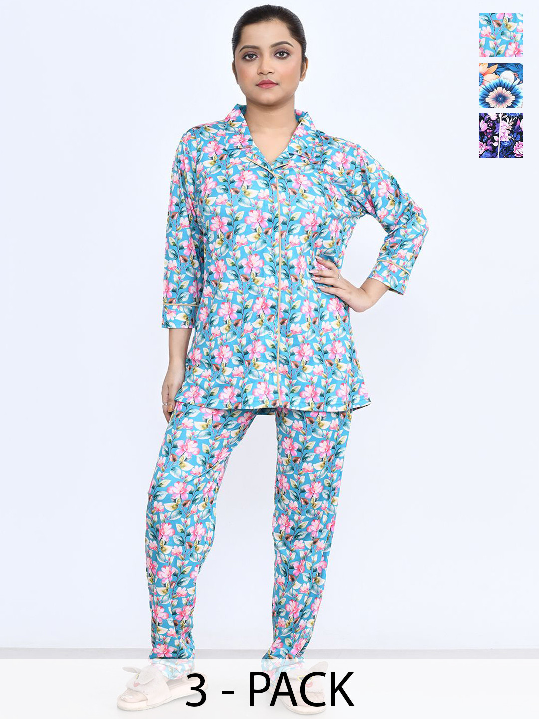 

RAPL Women Printed Night suit, Blue