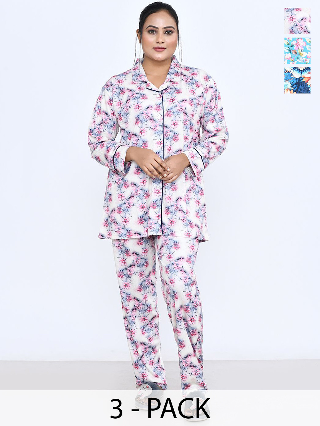 

RAPL Women Printed Night suit, Blue