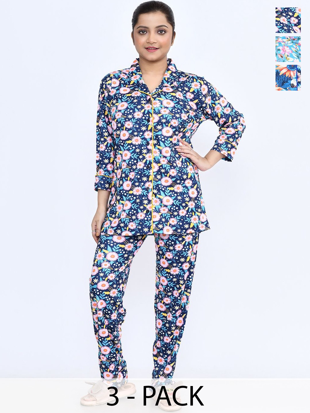 

RAPL Women Printed Night suit, Blue