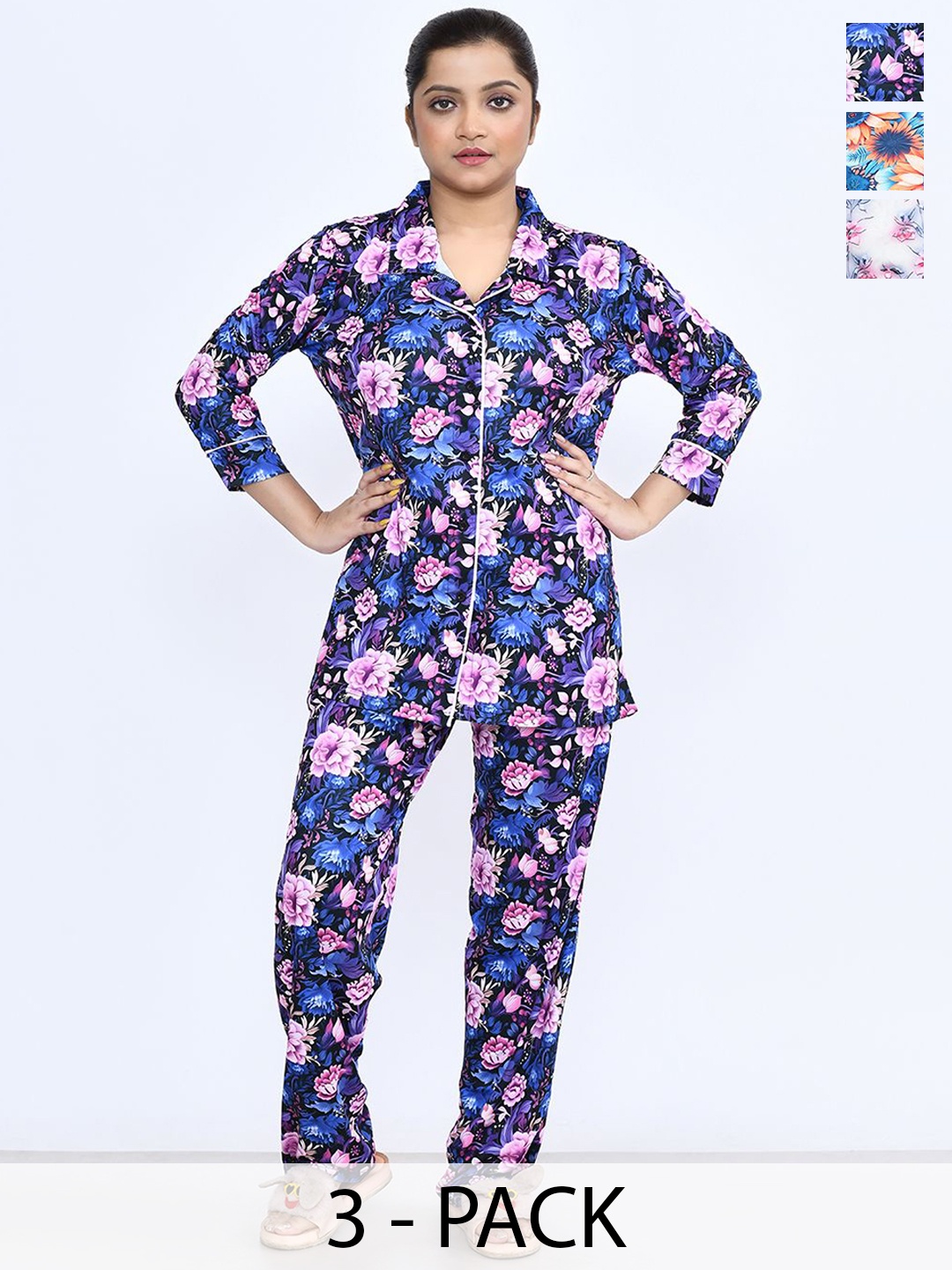 

RAPL Women Printed Night suit, Blue