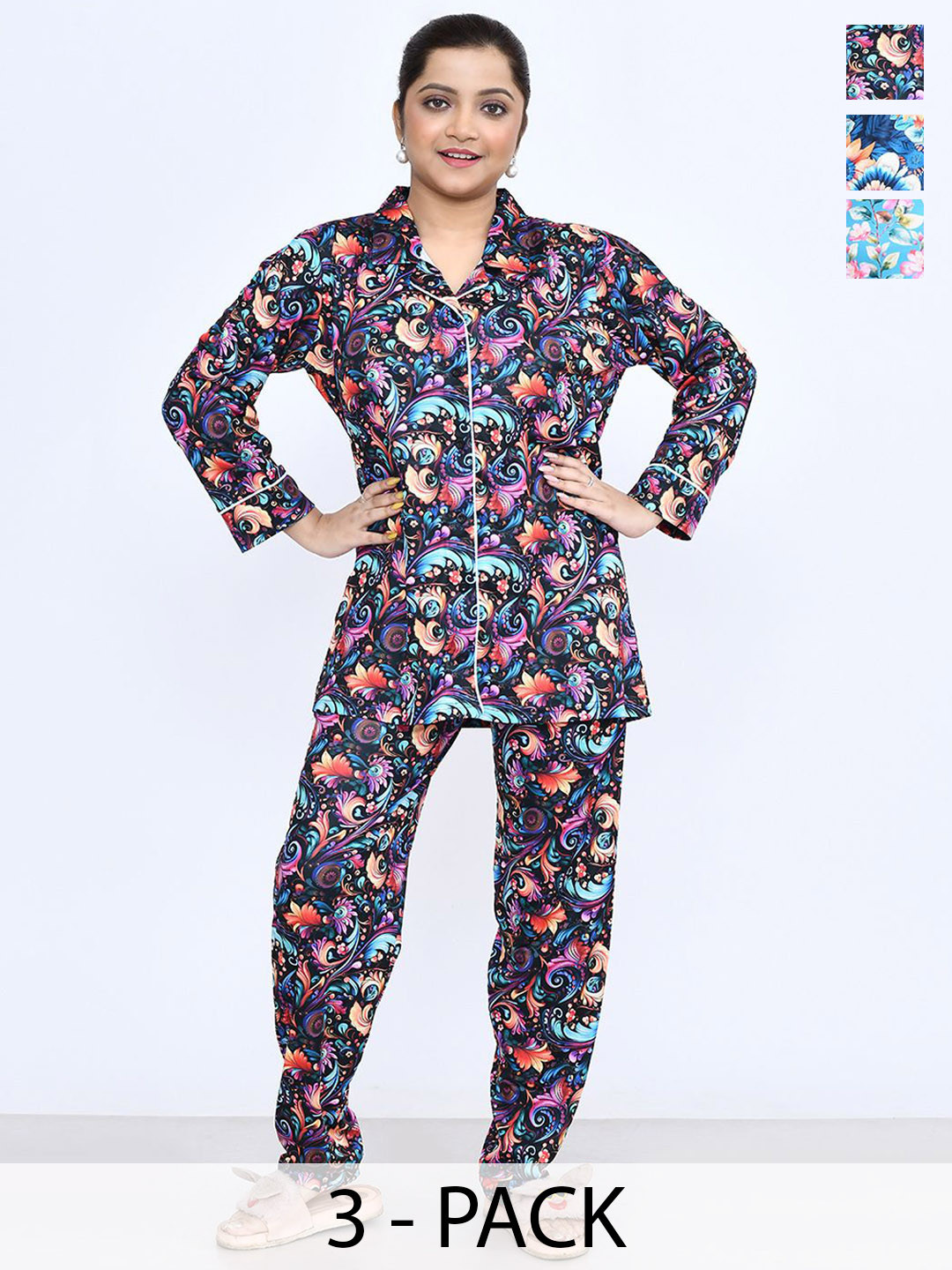 

RAPL Women Printed Night suit, Blue