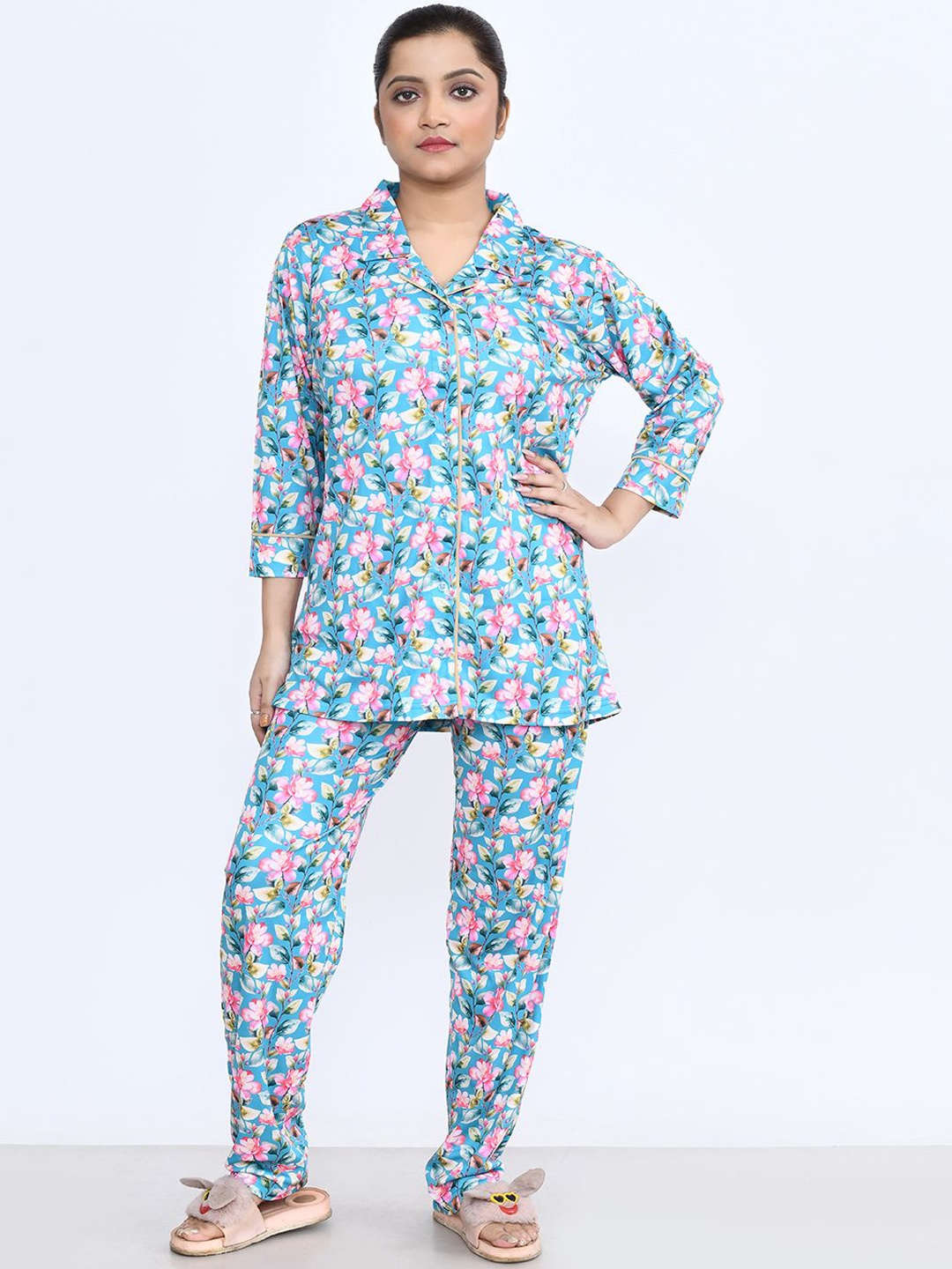 

RAPL Women Printed Night suit, Blue