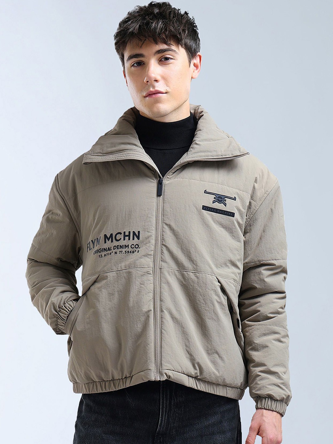 

Flying Machine Men Brand Logo Tailored Jacket, Brown