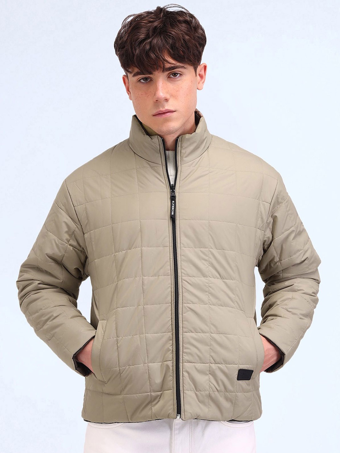 

Flying Machine Men Brand Logo Woven Jacket, Brown