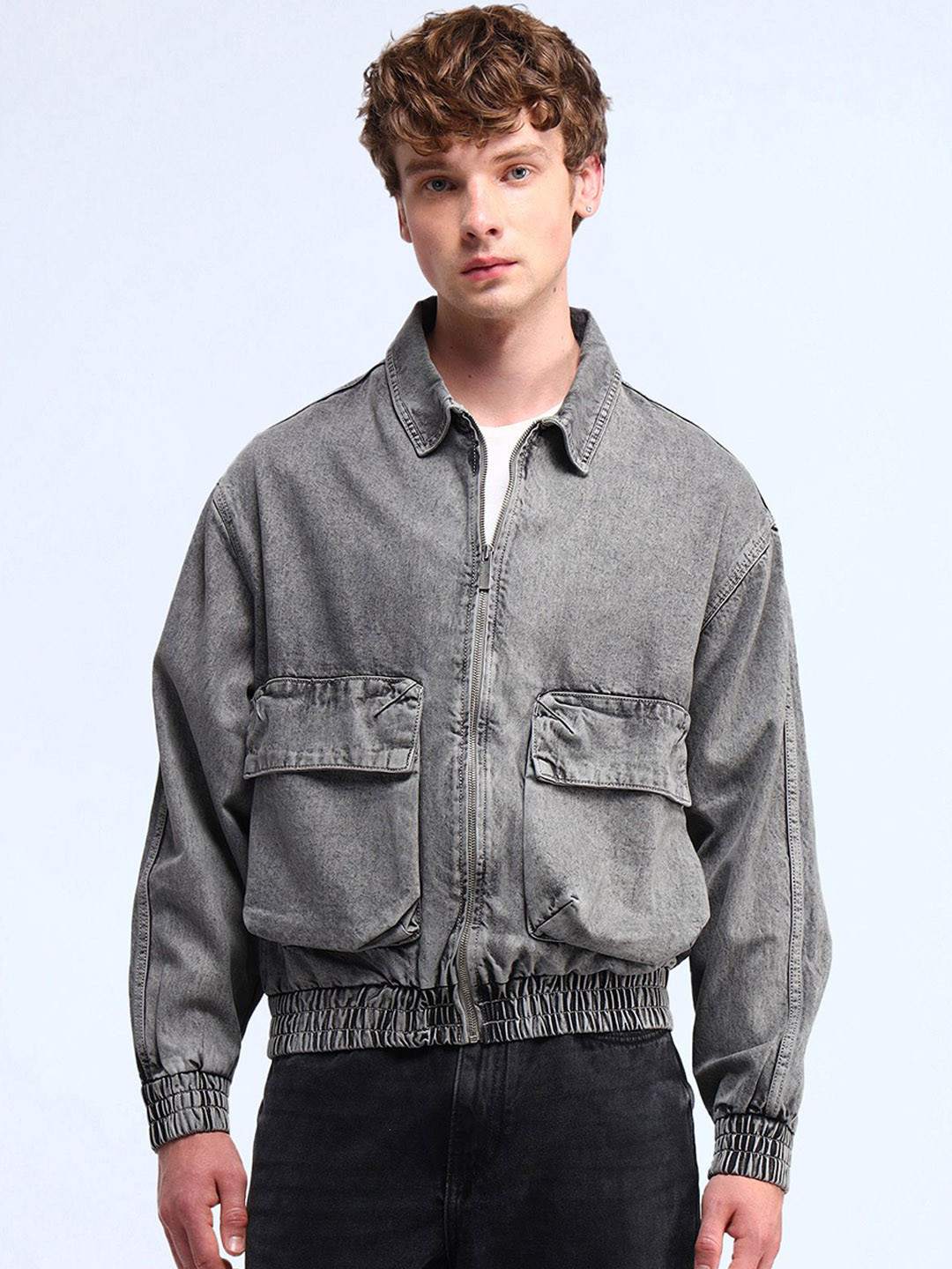 

Flying Machine Men Denim Jacket, Grey