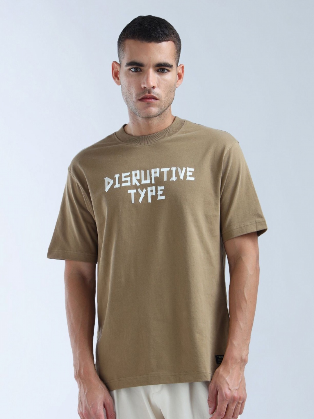 

Flying Machine Men Brand Logo Printed T-shirt, Brown