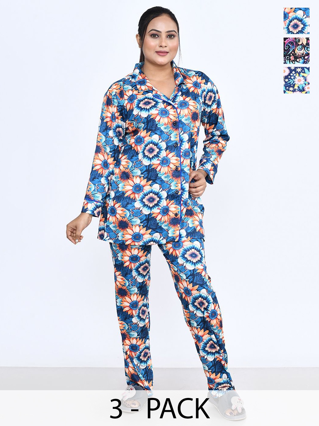 

RAPL Women Printed Night suit, Black