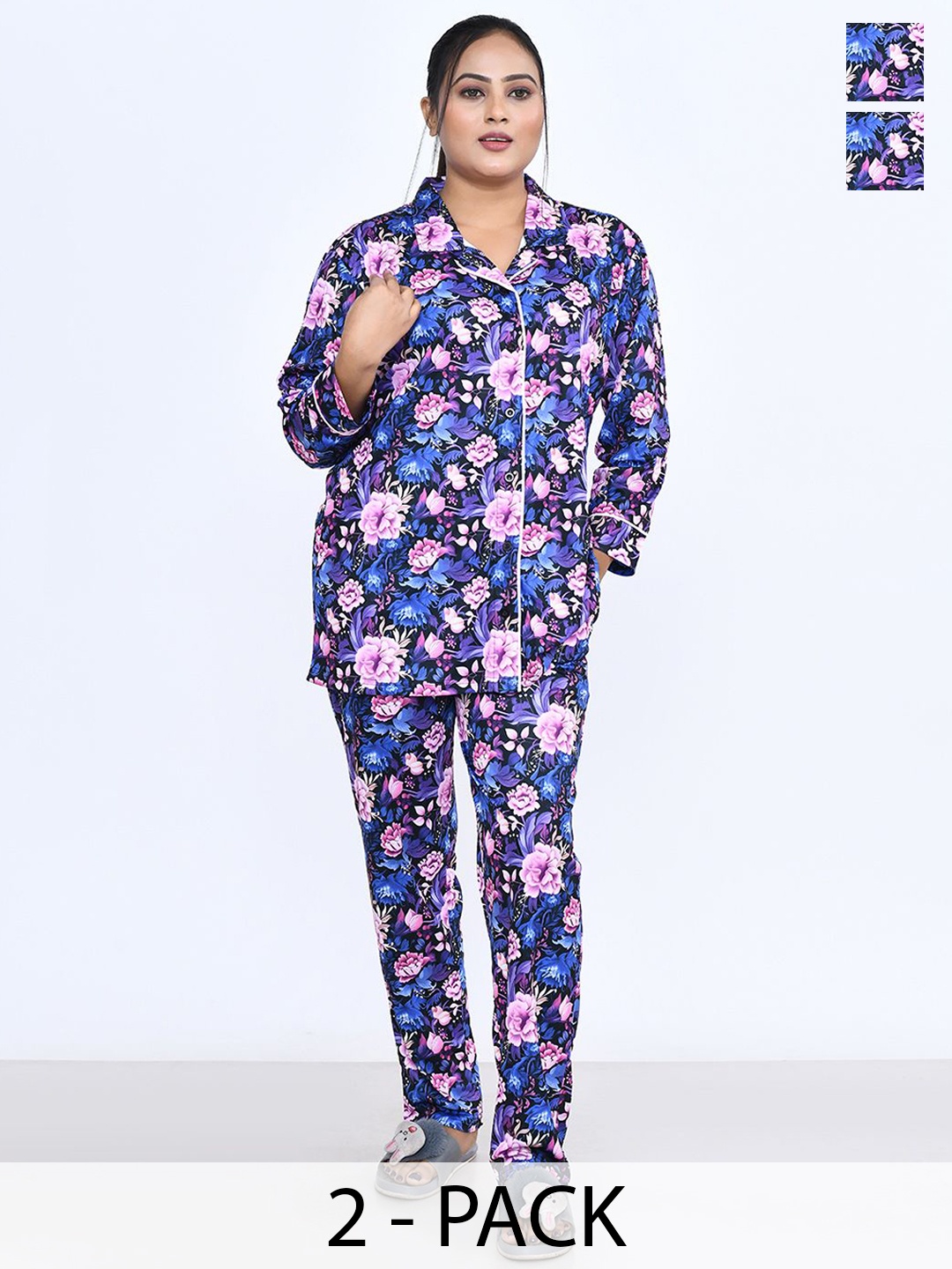 

RAPL Women Printed Night suit, Blue