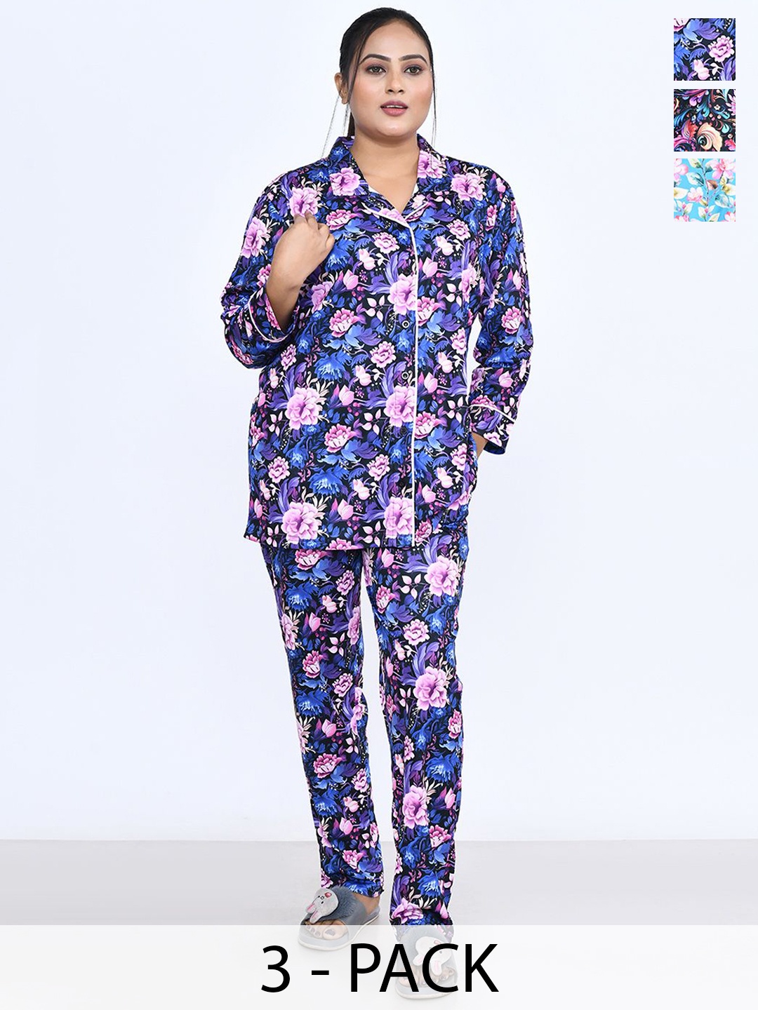 

RAPL Women Printed Night suit, Blue