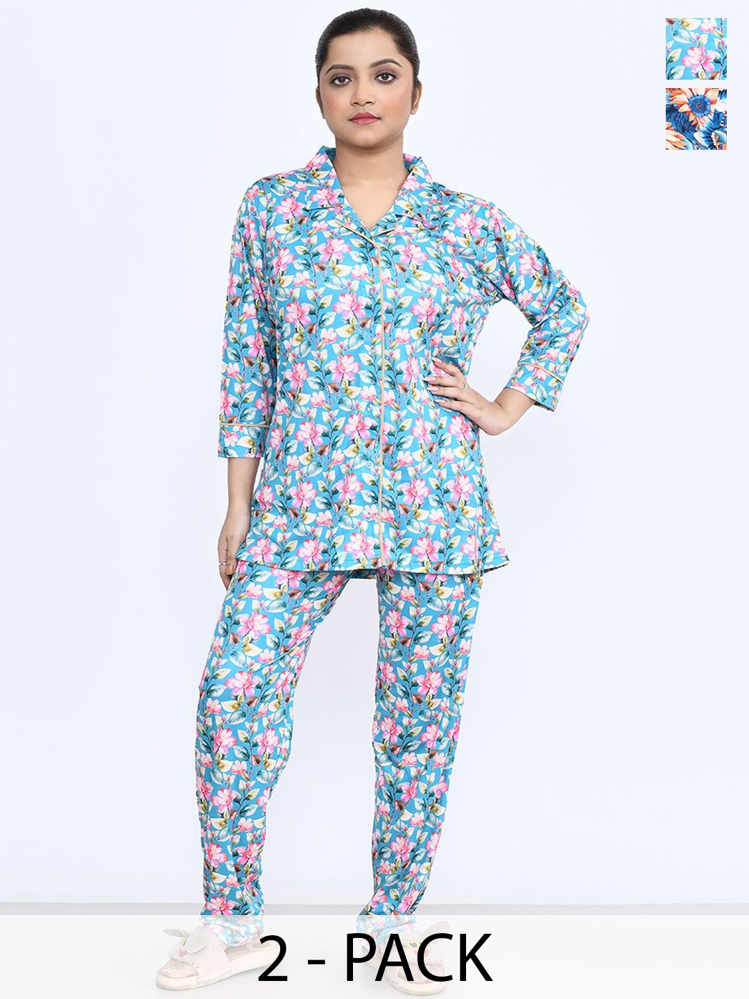 

RAPL Women Printed Night suit, Blue