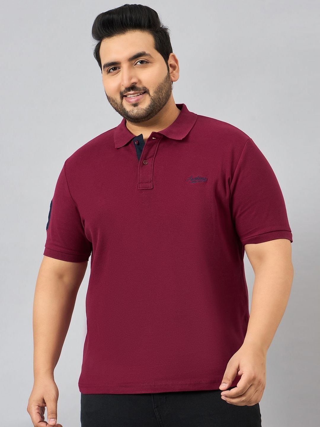 

AUSTIVO Men Polo Collar T-shirt, Maroon
