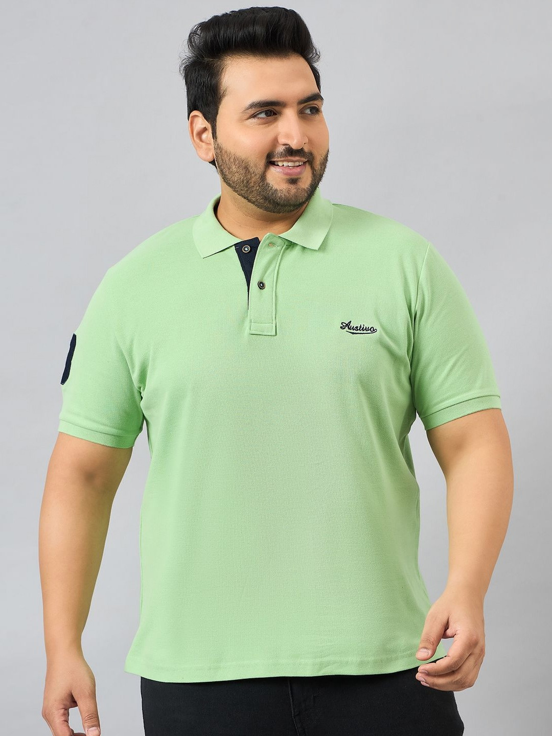

AUSTIVO Men Polo Collar T-shirt, Green