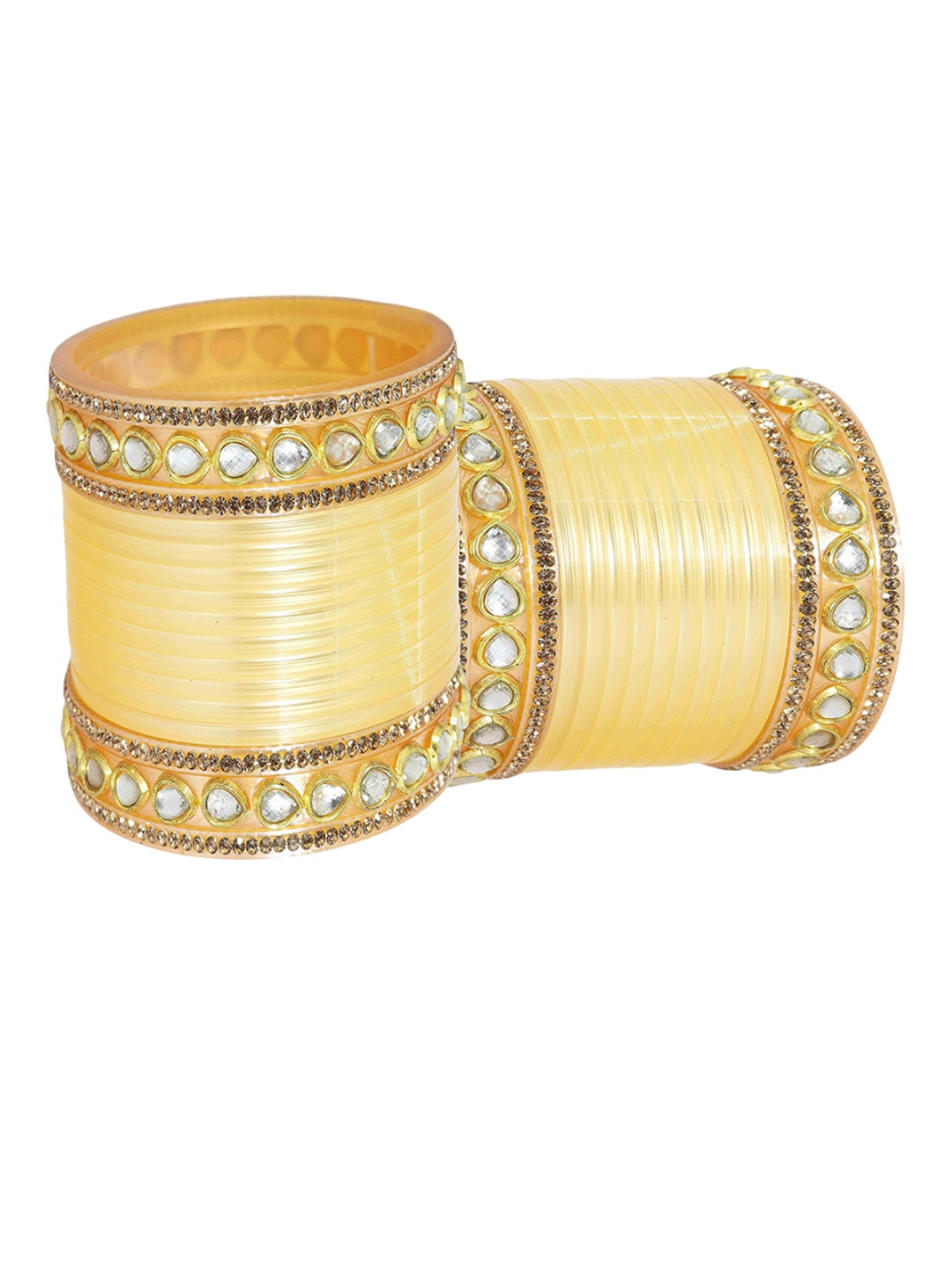 

ZULKA Set Of 32 Stone-Studded Bangles, Beige