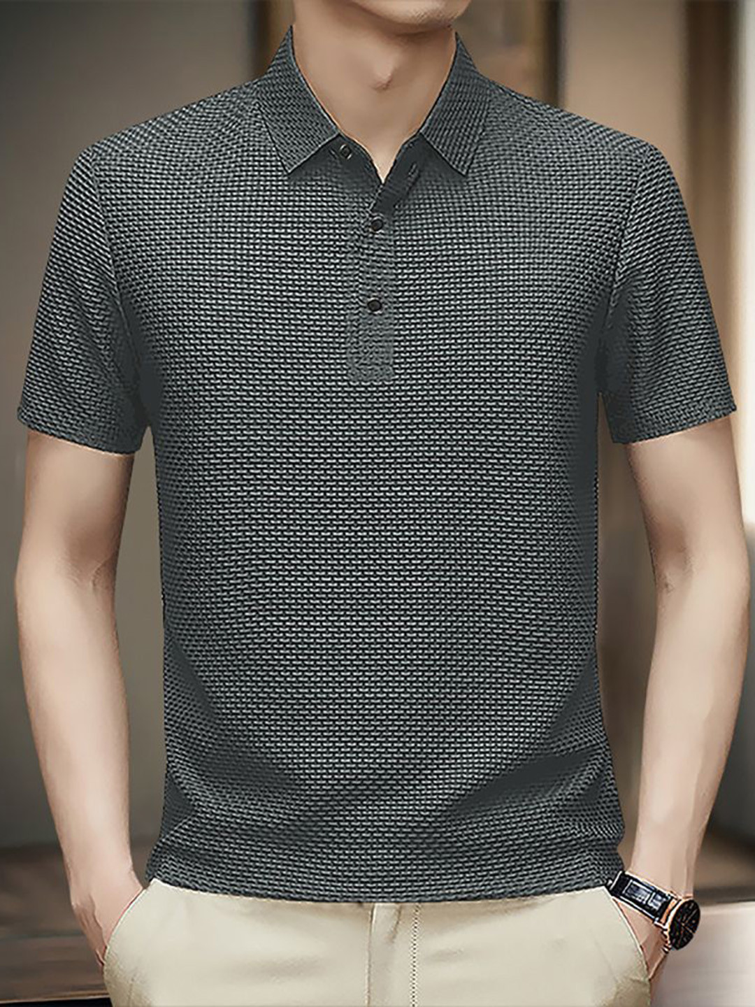 

StyleCast x Revolte Men Raw Edge T-shirt, Grey