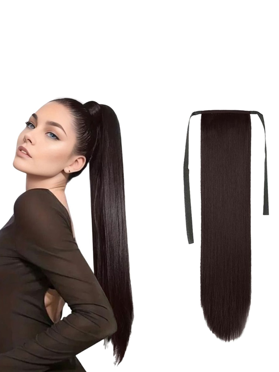 

D-Divine Full Head Ribbon Hair Extension Wig Brown 21.6 Inch