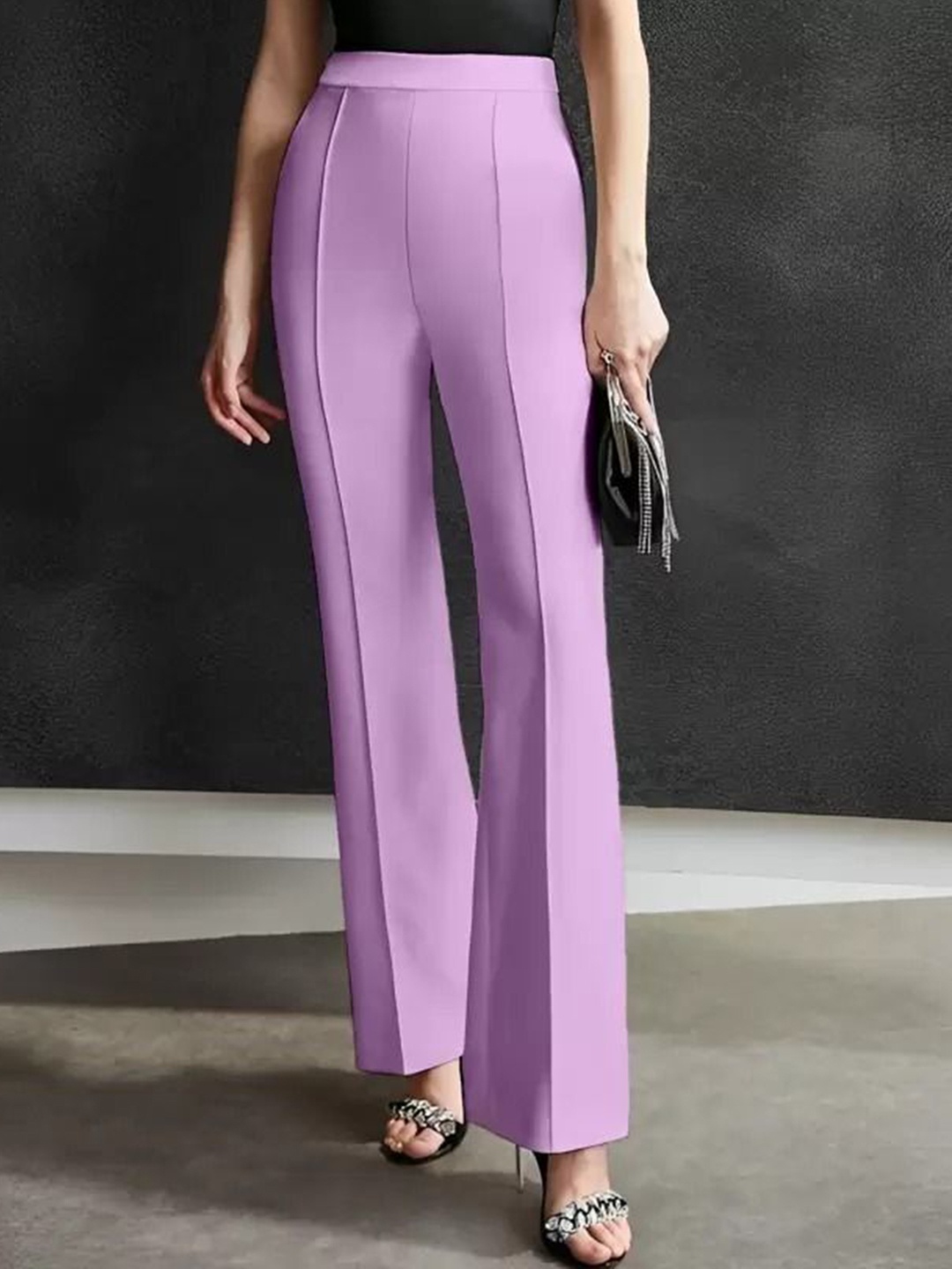 

TYKUN Women Low-Rise Trousers, Purple